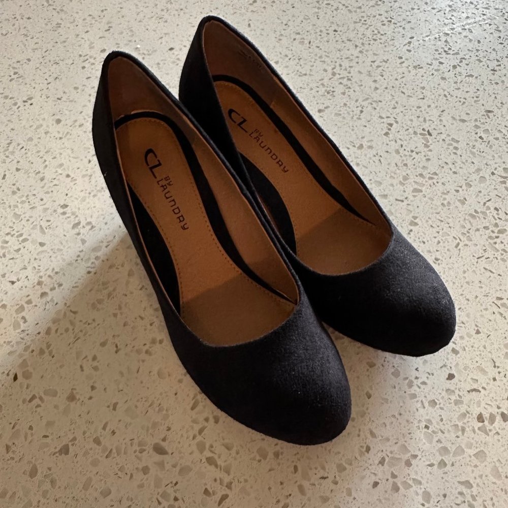 CL by Laundry Black Wedge Heels | 6.5